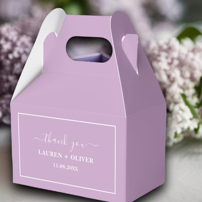 Thank You Minimalist Wedding | Lilac Purple Favour Box (Creator Uploaded)