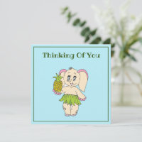 Thank You Mint  Floral Pinapple And Elephant