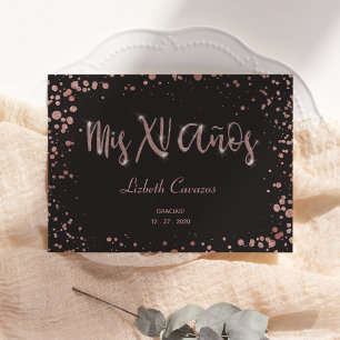 Thank You Mis XV Anos Quinceanera Gracias, Glam Enclosure Card