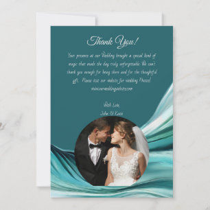 Thank You-Modern Abstract -Emerald Green-Photo- Invitation
