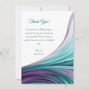 Thank You-Modern Abstract -Purple and Teal- Invitation