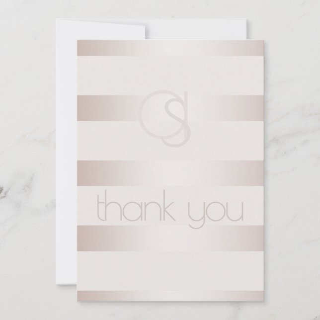 Thank you - Modern Blush Luminous Stripes Monogram (Front)