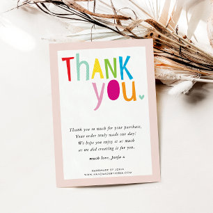 THANK YOU modern bright fun colourful typography Card