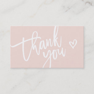 THANK YOU modern business insert tag blush pink
