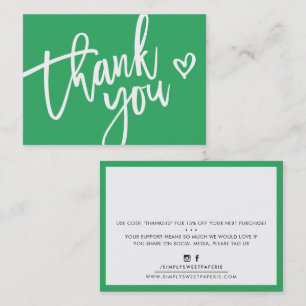 THANK YOU modern business insert tag leaf green