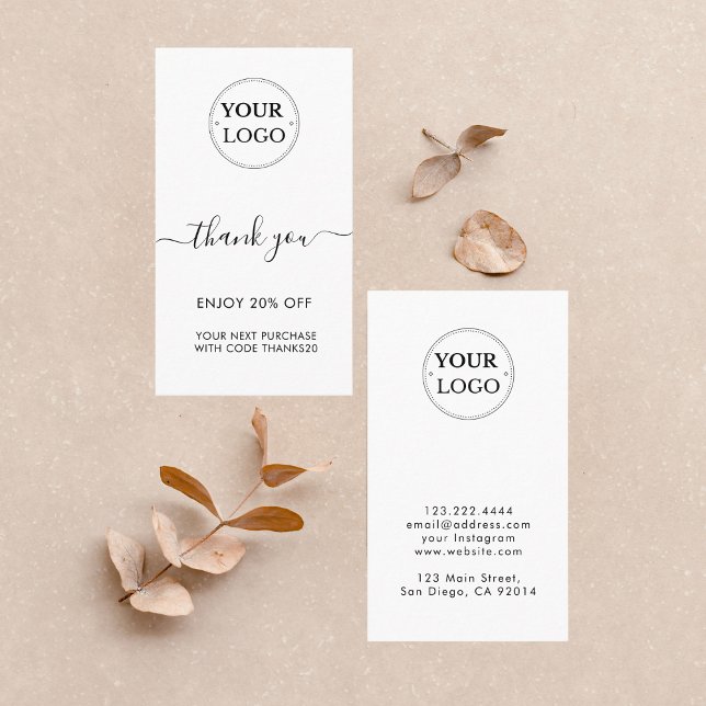 Thank You Modern Business Logo Discount Card (Creator Uploaded)