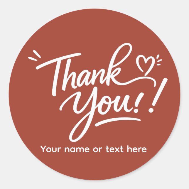 Thank you! modern calligraphy Sticker (Front)