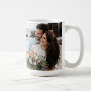 thank you modern calligraphy wedding day photo coffee mug