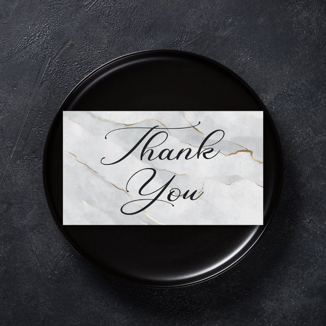 thank you modern calligraphy wedding marble card (Creator Uploaded)