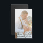 thank you modern calligraphy wedding photo magnet<br><div class="desc">elegant thank you modern calligraphy wedding photo magnet</div>