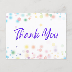 Thank You Modern Cute Bubbles Colourful Postcard
