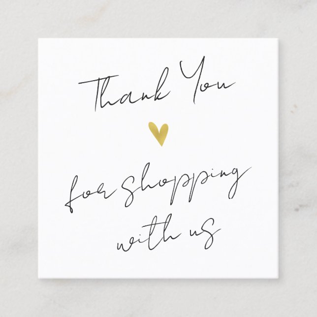 Thank You Modern Elegant Handwriting Business Card (Front)