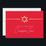 THANK YOU modern gold jewish star bright red<br><div class="desc">[ NOTE - THE GOLD EFFECT IS A PRINTED PICTURE ] A modern, simple design for THANK YOU CARD Setup as a template it is simple for you to add your own details, or hit the ize button and you can add or change text, fonts, customsizes, etc TIP: 1. To...</div>