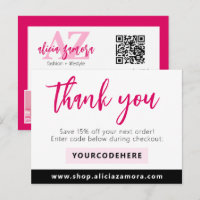 Thank You Modern Magenta Boutique 4-Photo Flyer