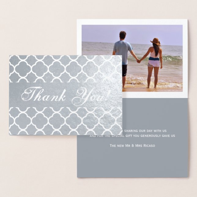 Thank You Modern Moroccan Pattern Foil Card (Display)