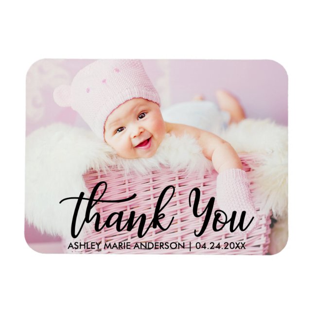 Thank You Modern New Baby Magnet (Horizontal)