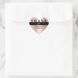 Thank you! Modern Salon Rosegold Heart Sticker