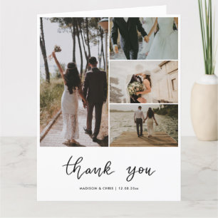 Thank You Modern Script Wedding Photo Collage