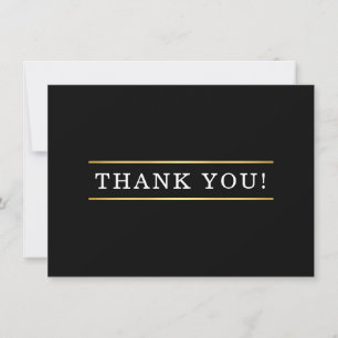 THANK YOU modern simple black white gold plain