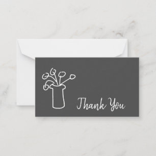 Thank You modern simple grey and white art Card
