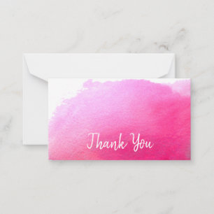 Thank You modern simple pink watercolor art Card