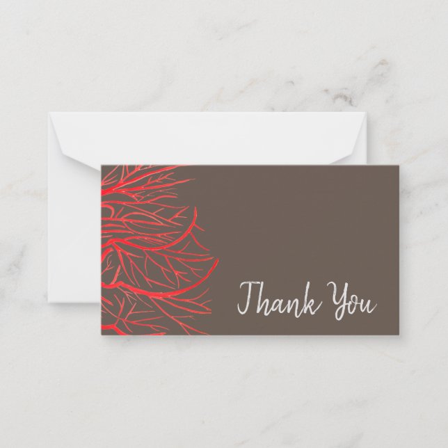 Thank You modern simple red abstract art Card (Front)