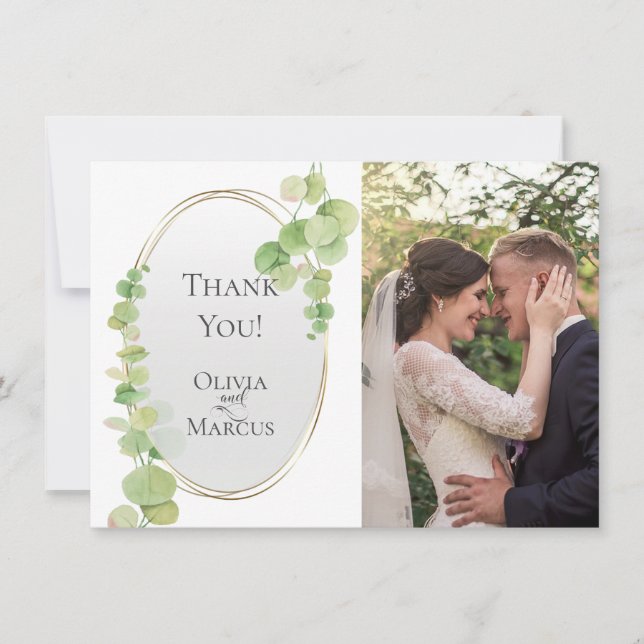 Thank You - Modern Springtime Eucalyptus Card (Front)