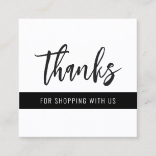 Thank You Modern Stripe Square Business Card