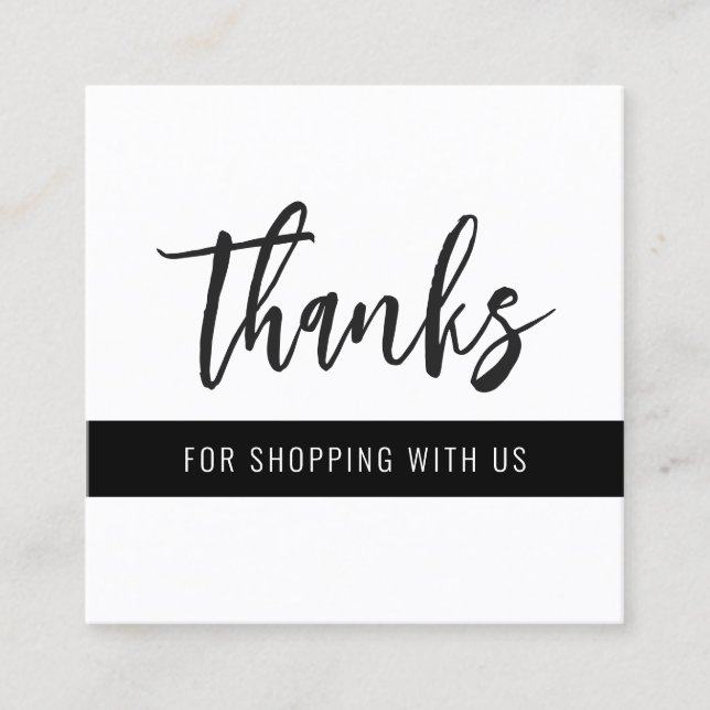 Thank You Modern Stripe Square Business Card (Front)