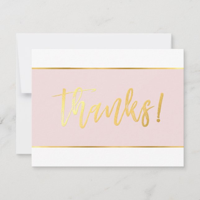 THANK YOU modern stylish blush pink gold writing (Front)