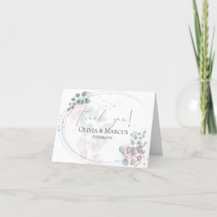 Thank You   Modern Watercolor Eucalyptus Foliage Card