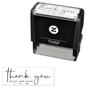 Thank You Modern Wedding Couple Self-inking Stamp