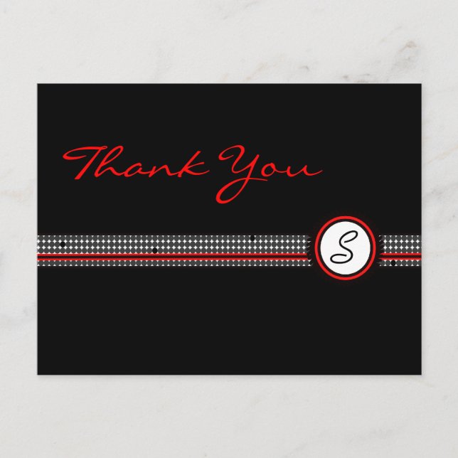 Thank You Monogram Postcard (Front)