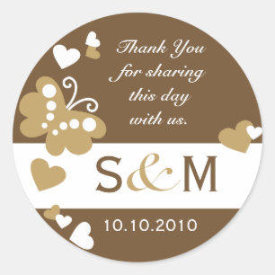 Thank You Monogram Wedding Favour Labels