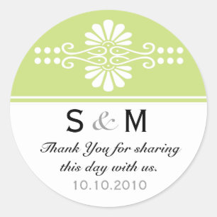 Thank You Monogram Wedding Favour Labels