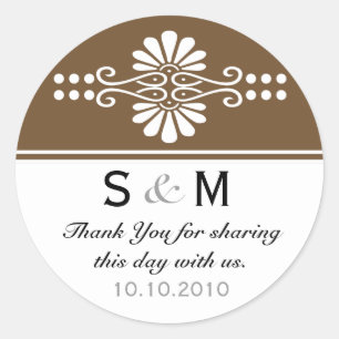 Thank You Monogram Wedding Favour Labels