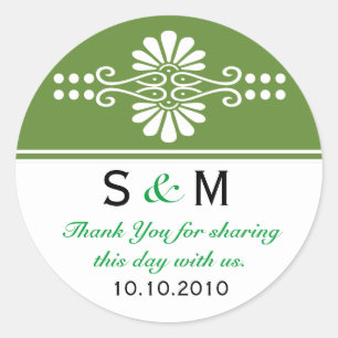 Thank You Monogram Wedding Favour Labels