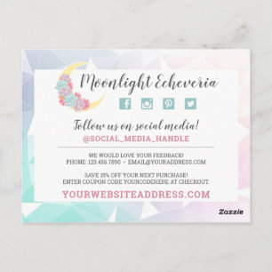 Thank You Moon & Succulent Pastel Mystic Boho Chic Postcard