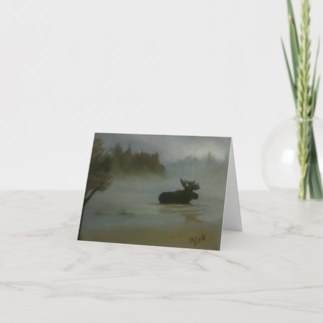 Thank you moose wildlife greeting card (Front)