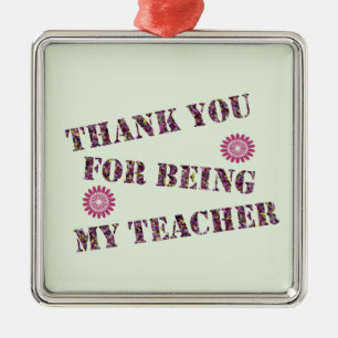 Thank You Mosaic Holiday Teacher Appreciation Metal Tree Decoration