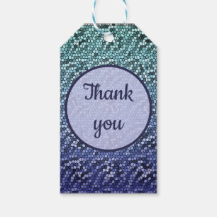 Thank You Mosaic Tile Blue Gratitude Gift Tags