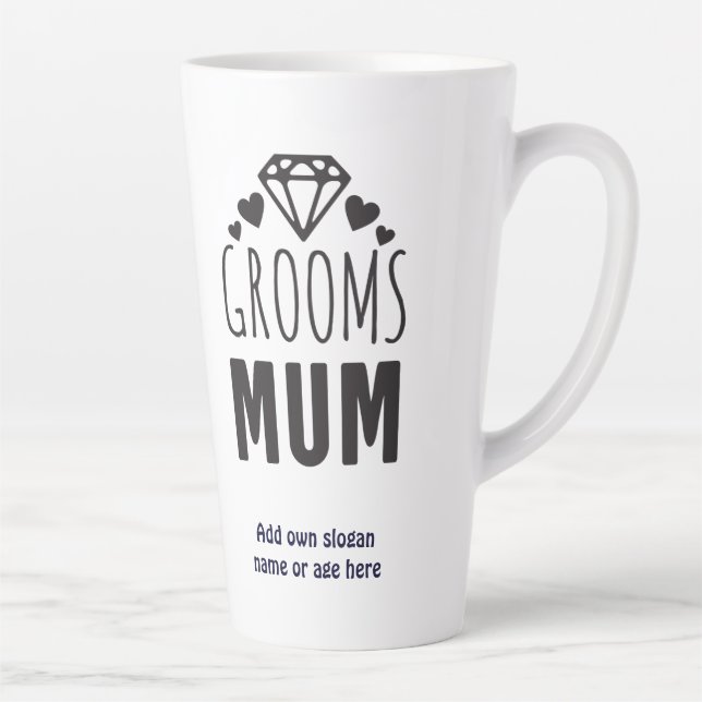Thank You Mother of Groom Bridal Party Floral Gift Latte Mug (Right)