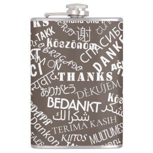 Thank You ! - Multi Language - International World Hip Flask
