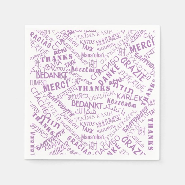 Thank You ! - Multi Language - International World Napkin (Front)
