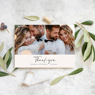 Thank you multi photo Wedding modern minimal grey 
