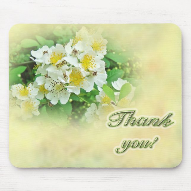 Thank You Multiflora Roses Mouse Pad (Front)