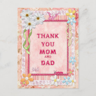Thank you mum and dad, flowers craft card