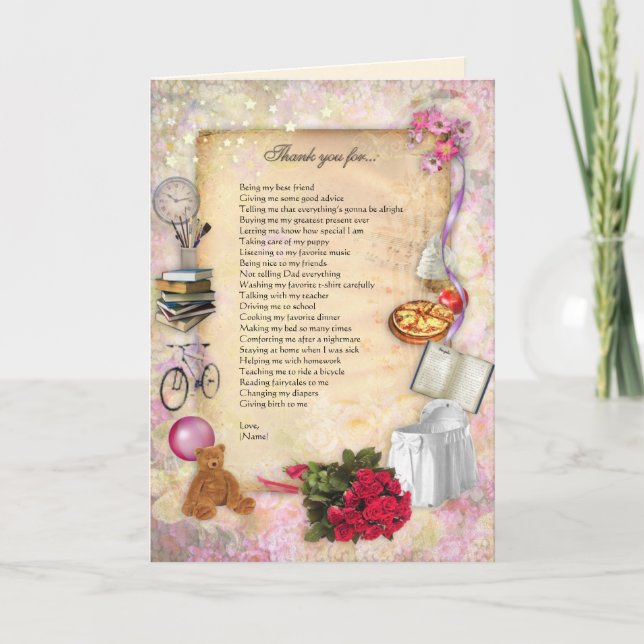 Thank you Mum (customisable) Card (Front)