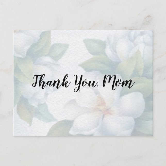 Thank You Mum Faded White Dogwood Blossoms Postcard (Front)