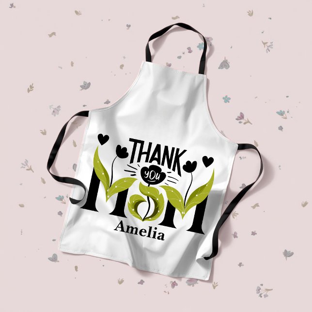 Thank You Mum Floral Personalised Apron (Creator Uploaded)